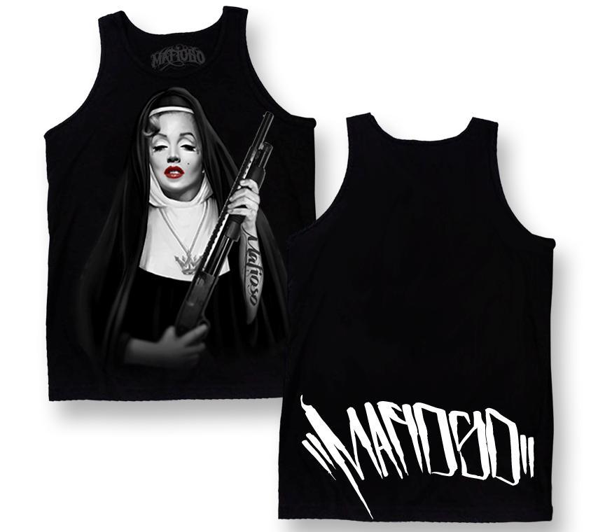 MAFIOSO SISTER MONROE Tank Top T-shirt Marilyn Tattoo Men’s SMALL Vest Tee New
