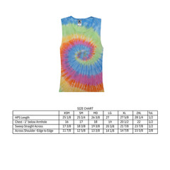 Multi-Color Tie Dye Muscle Tank Tops Sleeveless Adult XS to XXL Cotton