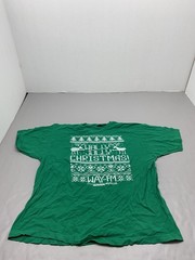 WAY-FM Shirt Mens 2XL Green Jolly Christmas Graphic Tee Cotton Preshrunk Jersey