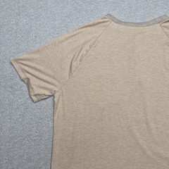 Coofandy Men’s XXL Khaki Oatmeal Heather Short Sleeve Henley Stretch Shirt