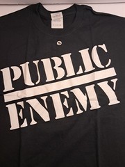Public Enemy Logo T-Shirt Men’s Small Black 100% Cotton Band Tee Gildan Short