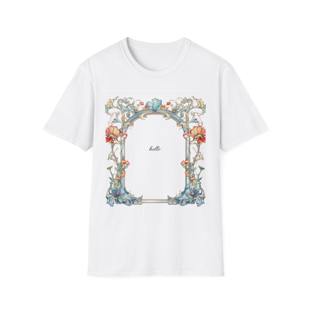 Floral Hello T-Shirt for Everyday Wear, Gifts, Spring, Primaries, Nature Lovers