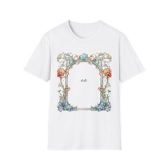 Floral Hello T-Shirt for Everyday Wear, Gifts, Spring, Primaries, Nature Lovers