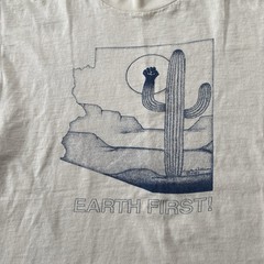 Vintage 80s EARTH FIRST! Tee Shirt Medium Radical Environmental Activism 1987 ✊