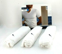NAUTICA Size M 38-40 3 Pair V-Neck Soft Cotton Comfort T-Shirt MSRP $39