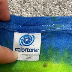 Colortone Tie-Dye Graphic T-Shirt Mens Large Multicolor Crew Neck Cotton Tee