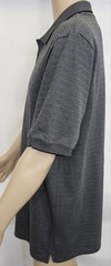 JOHN HENRY Men Polo T-Shirt Size 2XL Grey Striped Cotton Blend Short Sleeve Tee