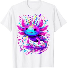 Axolotl Beautiful Colorful Art Axolotl T-Shirt