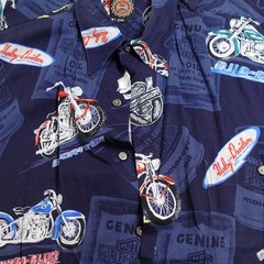 Vintage Harley Davison biker Hawaiian style all over print button up Shirt 2XL