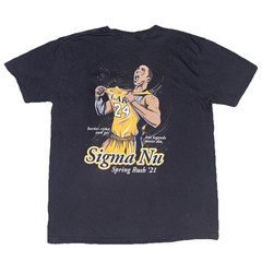Sigma Nu Fraternity Kobe Bryant #24 LA Lakers Tribute T Shirt Mens Large Black L