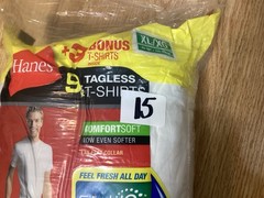 NOS 2015 Hanes 9 Pack XL 46-48 White 100% Cotton Wicking T-shirts