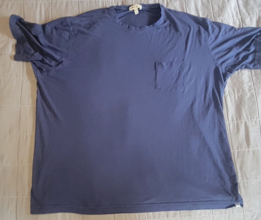 Peter Millar Shirt Mens 2XL Blue Pocket Crewneck Modal Cotton Soft Tee Top