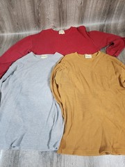 Set Of 3 Vintage Eddie Bauer T-Shirt Thermal Waffle Knit Long Sleeve Size Medium
