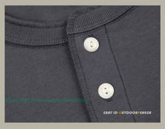 Red Tornado Men Cotton Pure Color Shirts Long Sleeve Round Neck T-Shirts Vintage
