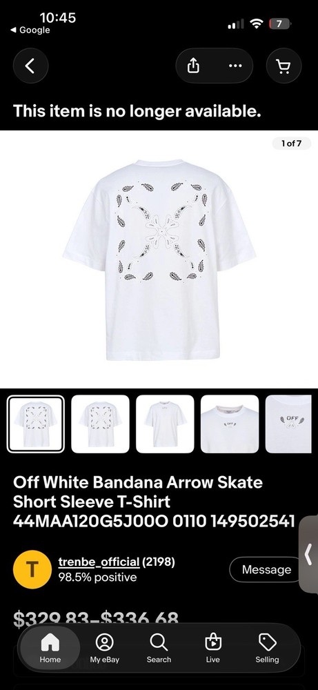 Off-White Bandana Arrow Skate Tee White M Graphic Logo Crew Neck Short Sleeve
