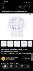Off-White Bandana Arrow Skate Tee White M Graphic Logo Crew Neck Short Sleeve