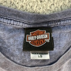 Harley Davidson Shirt Mens Large Blue Respect Gulf Coast Florida Motorcycles