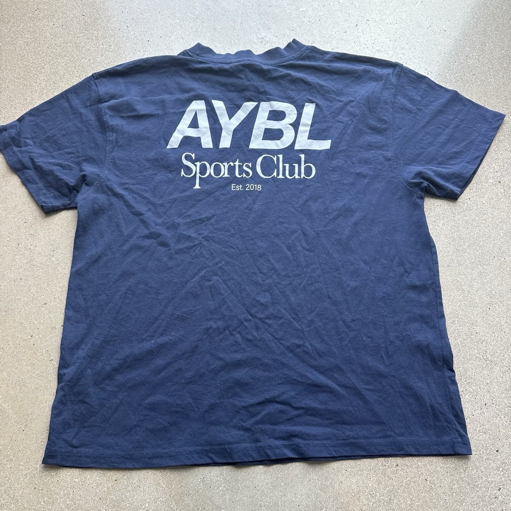 AYBL Lift Club Blue Mens Sz Medium Double Sided With Logo Gym Weights Cross Fit