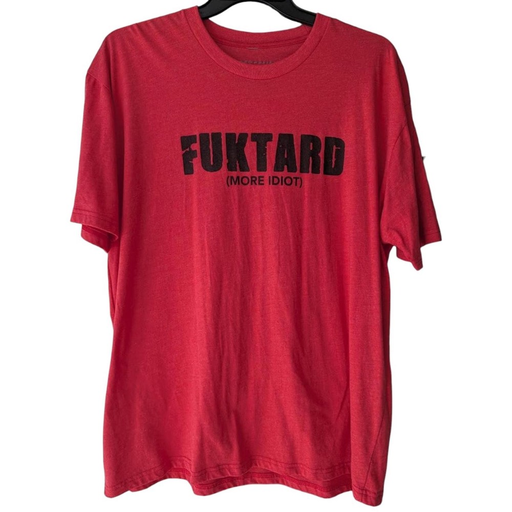 American Trigger Pullers Fuktard Graphic T-Shirt 2XL Red Cotton Blend Funny ATP
