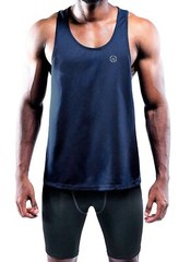 NELEUS ‘Dry Fit Logo Muscle’ Mesh Tank Top Men’s S Gym Workout Exercise Navy NWT