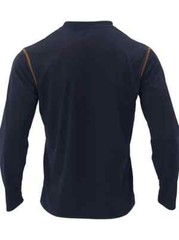 New Men’s Navy-Blue Long Sleeve Crew Neck Sports Shirt Soft Slight Stretch XL