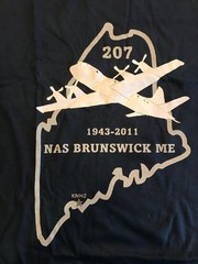 NEW NAVAL AIR STATION BRUNSWICK, MAINE T-SHIRT NAVY BLUE SIZE XL NAS NASB ME 207