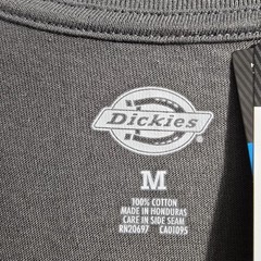 Dickies Logo SHIRT Mens MEDIUM M Gray Casual Work Relaxed Fit Long Sleeve NWT