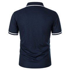 New Men’s Short Sleeve Polo Shirts Solid Color Casual T-shirt Summer Trendy