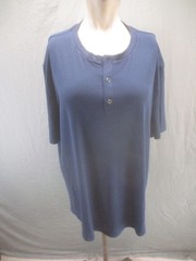 NWT JMierr Size 2XL Mens Blue Short Sleeve Buttons Casual Stretch Top 779