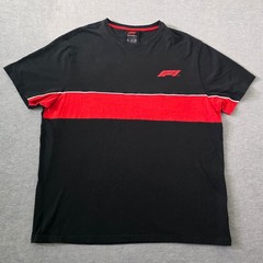 Formula 1 F1 Official Product Mens 2XL Black Red Colorblock Logo T-Shirt Tee