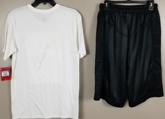 JORDAN XI RETRO 11 CONCORD OUTFIT SHIRT + SHORTS SET WHITE BLACK (SIZE MEDIUM)