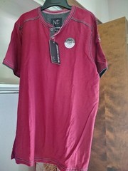 NWT Modern Culture Club 80’s Burgundy Short Sleeve Henley Size XL