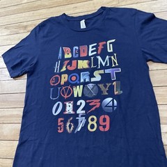 Bella Canvas ABC 123 Graphic T Shirt Men M Blue Alphabet Numeral Learning Print