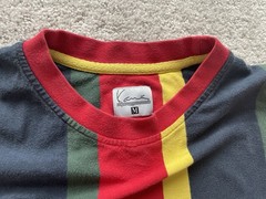 Vintage Y2K Karl Kani Embroidered Logo T Shirt Men’s Medium Striped Hip Hop