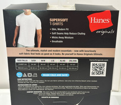 Hanes Originals Ultimate Men’s SuperSoft Crewneck Undershirt, White, 4-Pack M