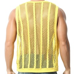 Sexy Men’s T-Shirt Mesh Fishnet Sleeveless Undershirt Muscle Hollow Out Tank Top