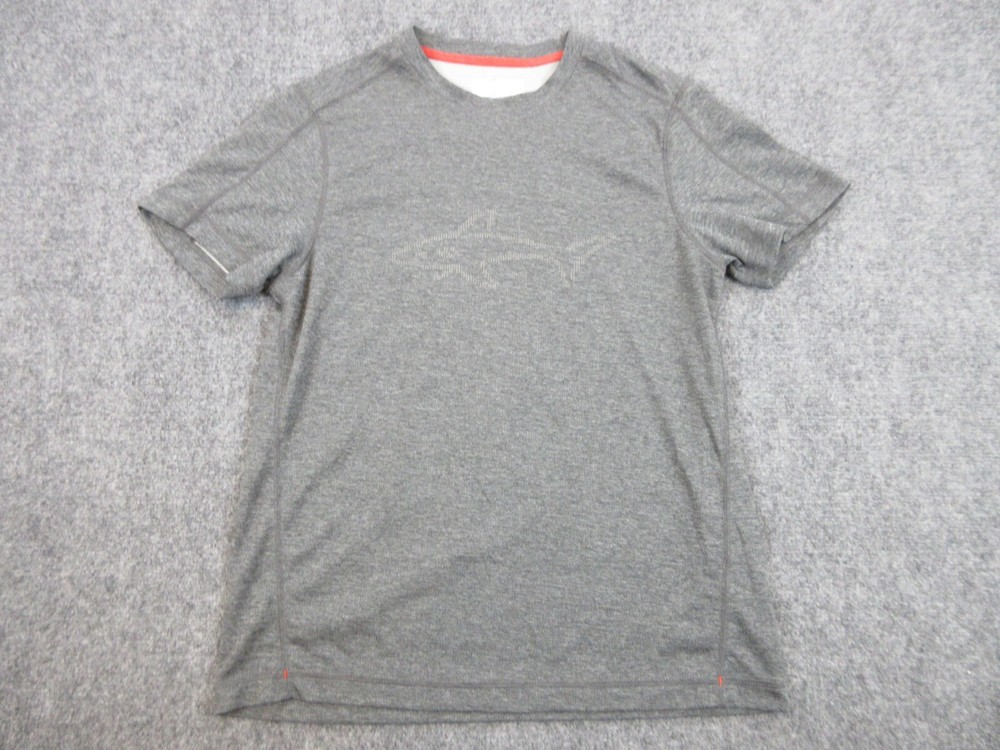 Greg Norman Shirt Mens Adult Small Gray Shark Logo Outdoors Golf Lightweight