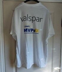 Valspar Lowes MVP White XXL T shirt Gildan Dry 50/50 cotton, poly & Black Hat