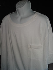 NEW “KING SIZE” White 100% Cotton w/Pocket S/S T-shirt Men’s Sz. 5XLT