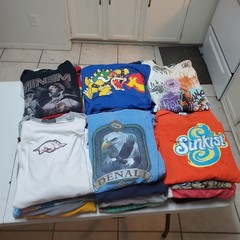 Bulk Lot 48 Graphic Print Shirts Mixed Sizes Graphics Sports Anime Festival