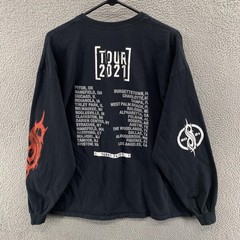 Slipknot Shirt Mens 2XL Black 2021 Tour Long Sleeve Graphic Metal Band Tee