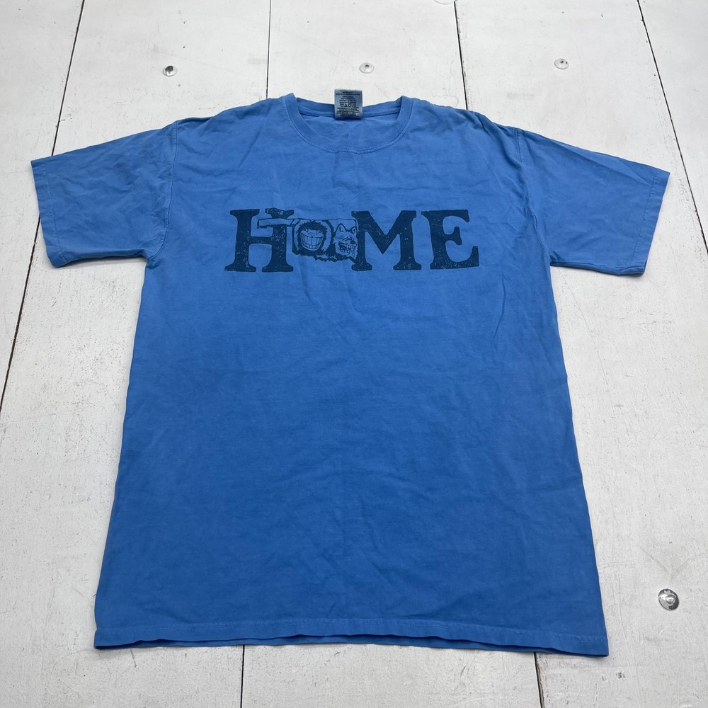 ComfortWash Home Oklahoma Shirt Mens Medium Blue Graphic Tee Ring Spun Cotton