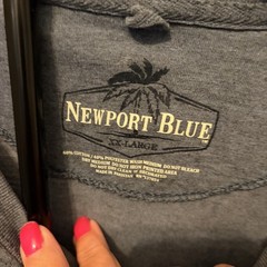 Newport Blue “American Made” Graphic Tee Men’s 2XL Slate Blue Vintage Wash EUC