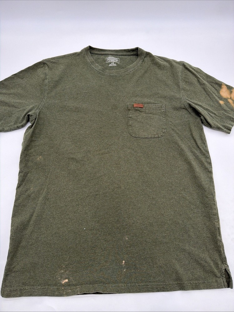 Pendleton T-shirt Men L Green Pocket Logo .#46609