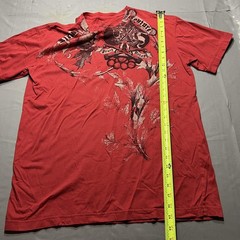 Xtreme Couture Shirt Mens XL Red Skull Brass Knuckles Graphic Gothic Tee