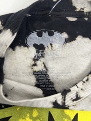 Batman Shirt Mens Small Black Yellow Tie Dye Bleach DC Comics Superhero Tee