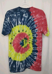 New Tie Dye Men’s T-Shirt Red Yellow Adult Medium Multicolor Summer Swirl