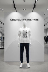 AERONAUTICA MILITARY MENS WHITE COTTON T-SHIRT MADE IN ITALY