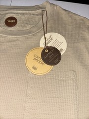 Common People Waffle Knit Tee Shirt Ribbed Stone/Tan Size Large NWT $75