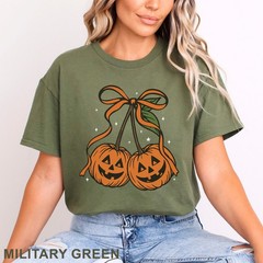 Pumpkin Cherries Autumn Girly Shirt, Halloween Pumpkin Shirt, Fall Theme, 203650